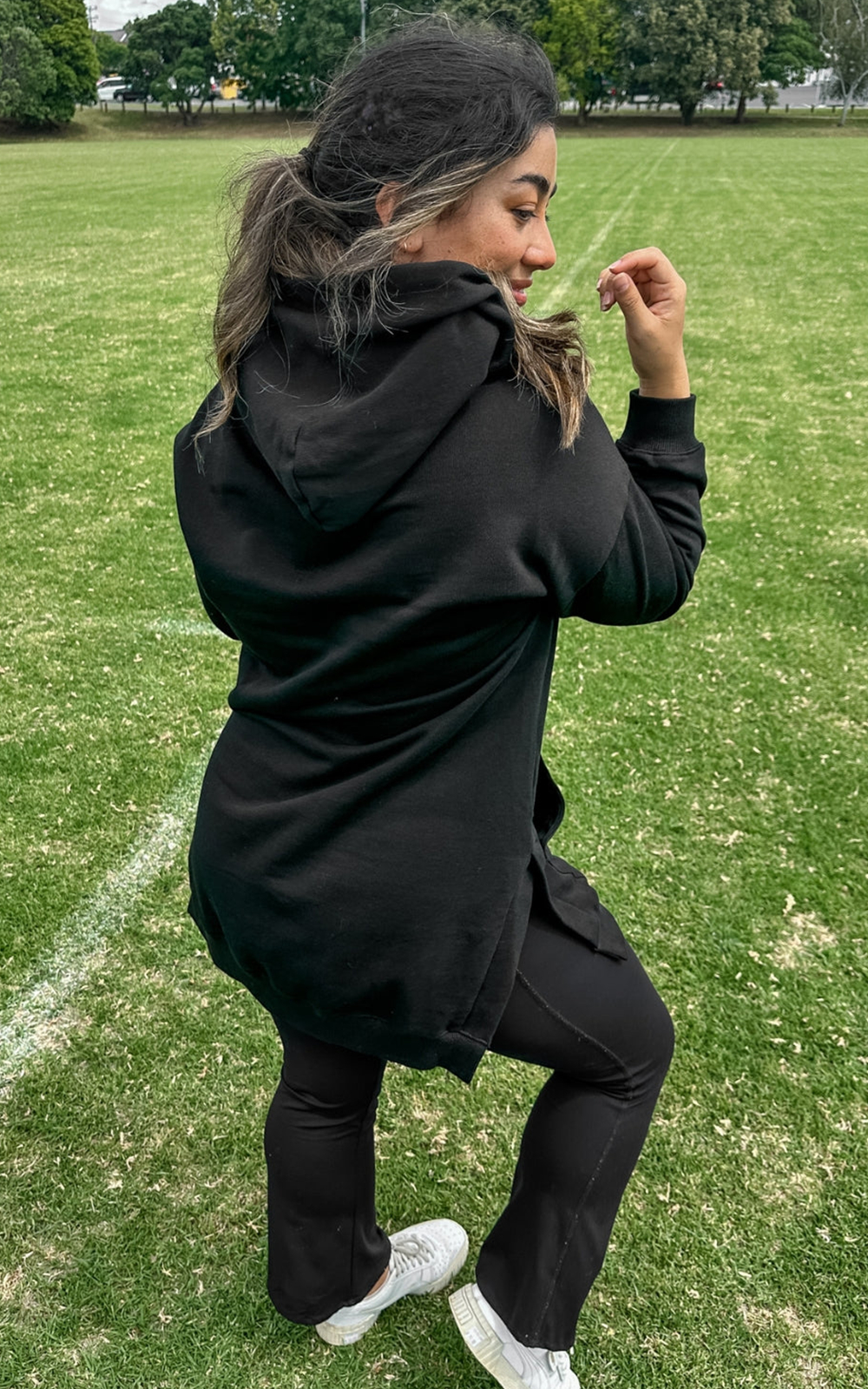 Cozy Up Longline Hoodie product photo.