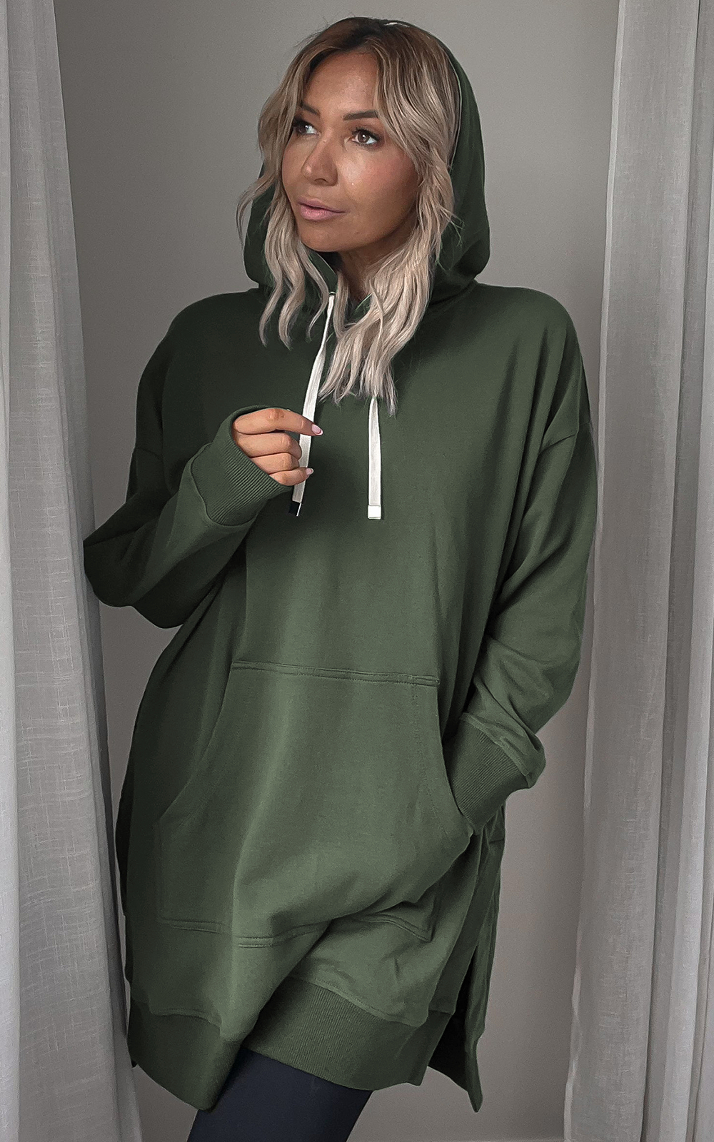Cozy Up Longline Hoodie product photo.