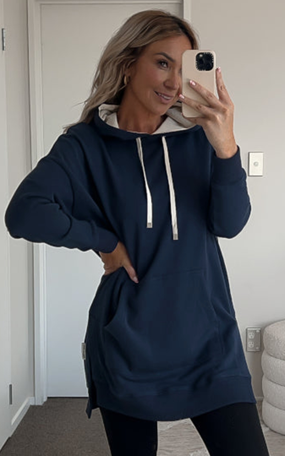 Cozy Up Longline Hoodie product photo.