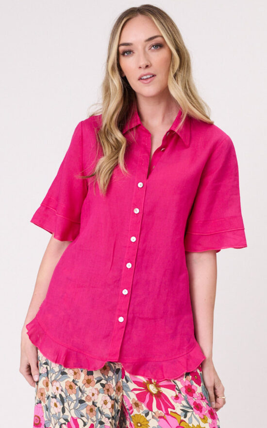 Camilla Linen Top product photo.