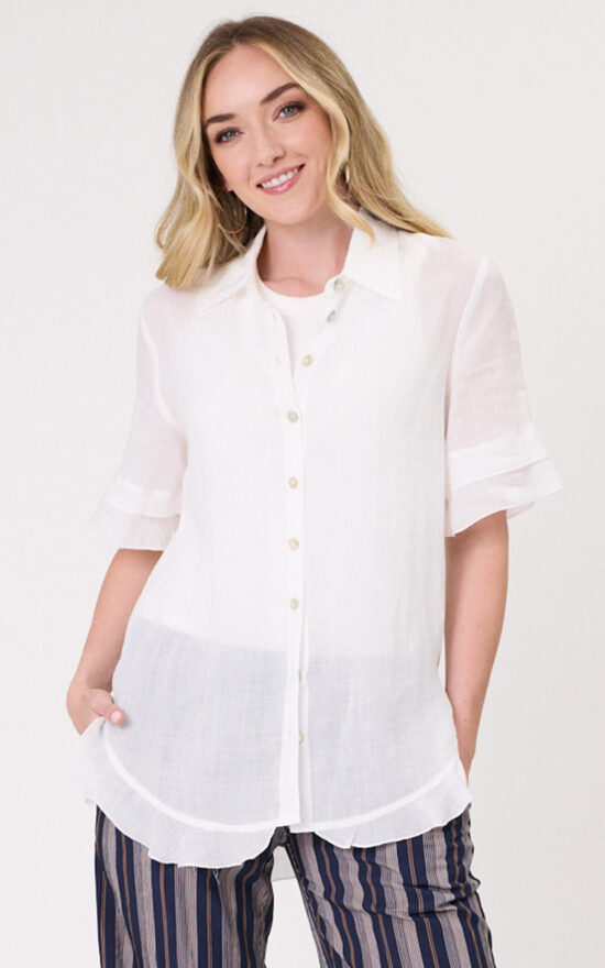 Camilla Linen Top product photo.