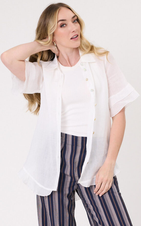 Camilla Linen Top product photo.