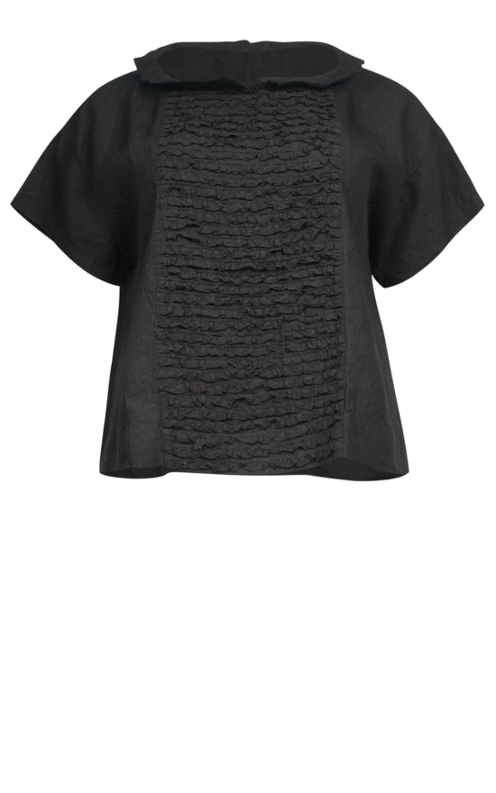 Luna Top In Linen And Lace product photo.