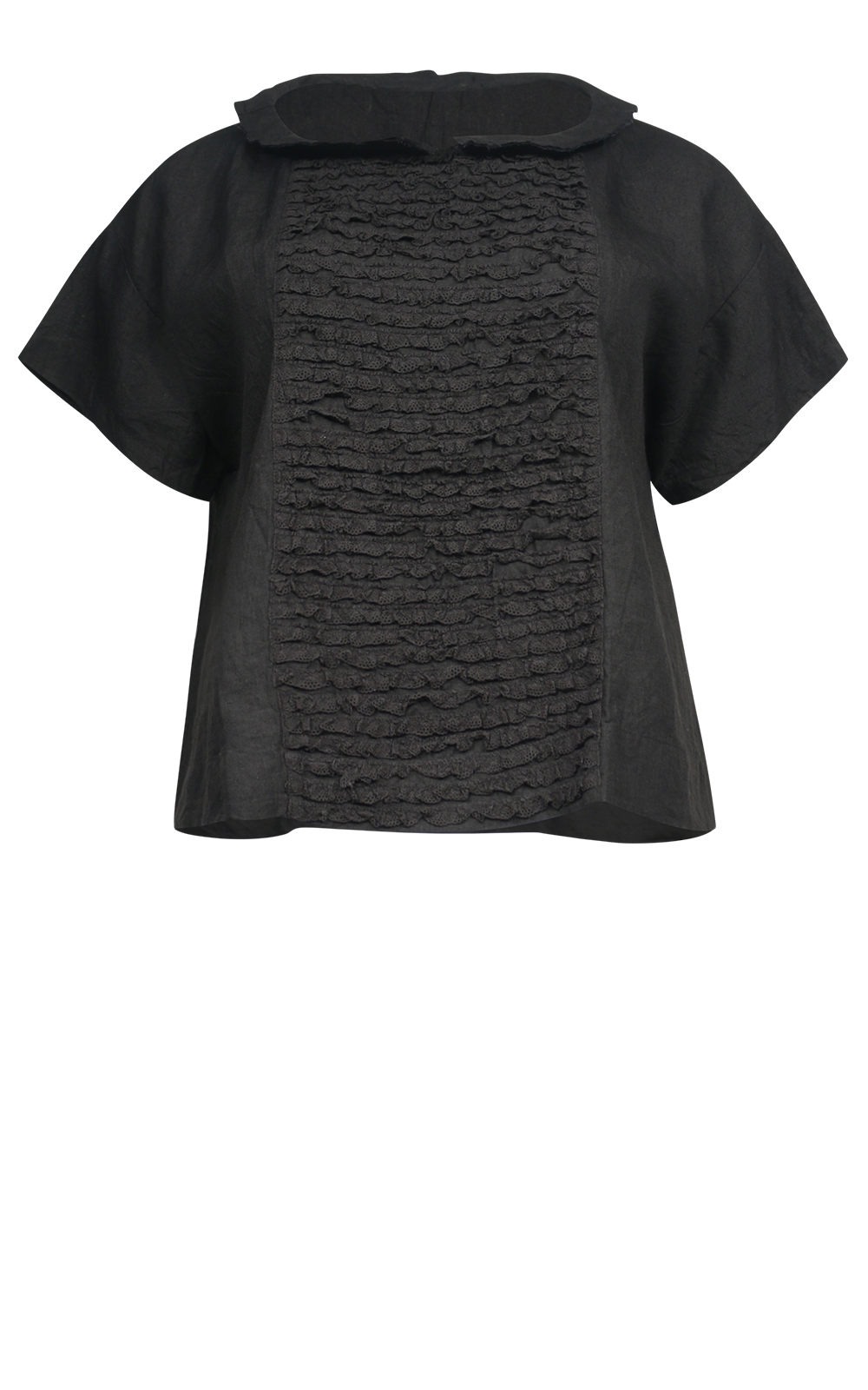 Luna Top In Linen And Lace product photo.