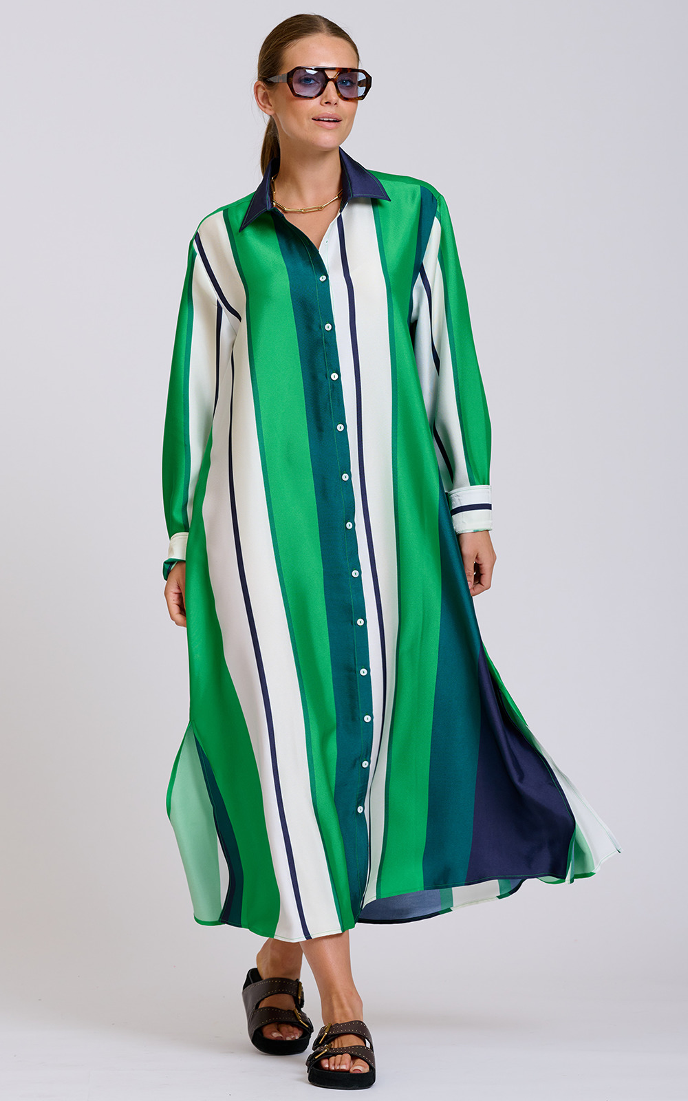 Luxe Luna Shirtdress product photo.