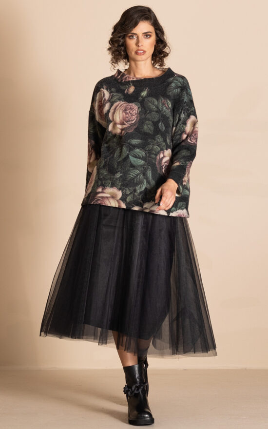 Old Roses Felt Knit Box Jumper product photo.