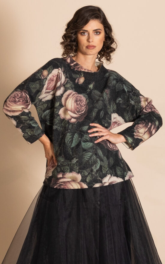 Old Roses Felt Knit Box Jumper product photo.