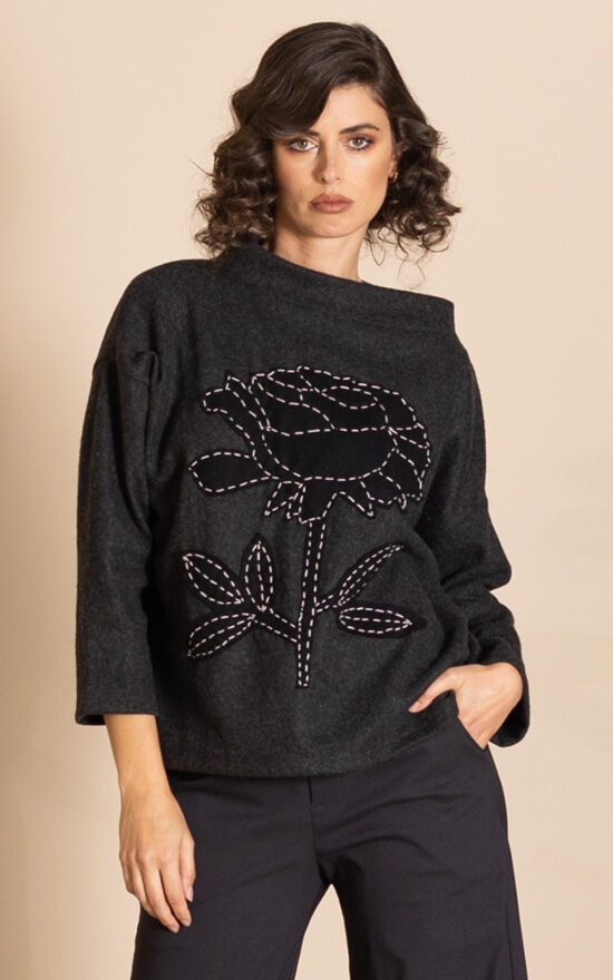 Burmese Rose Box Jumper product photo.