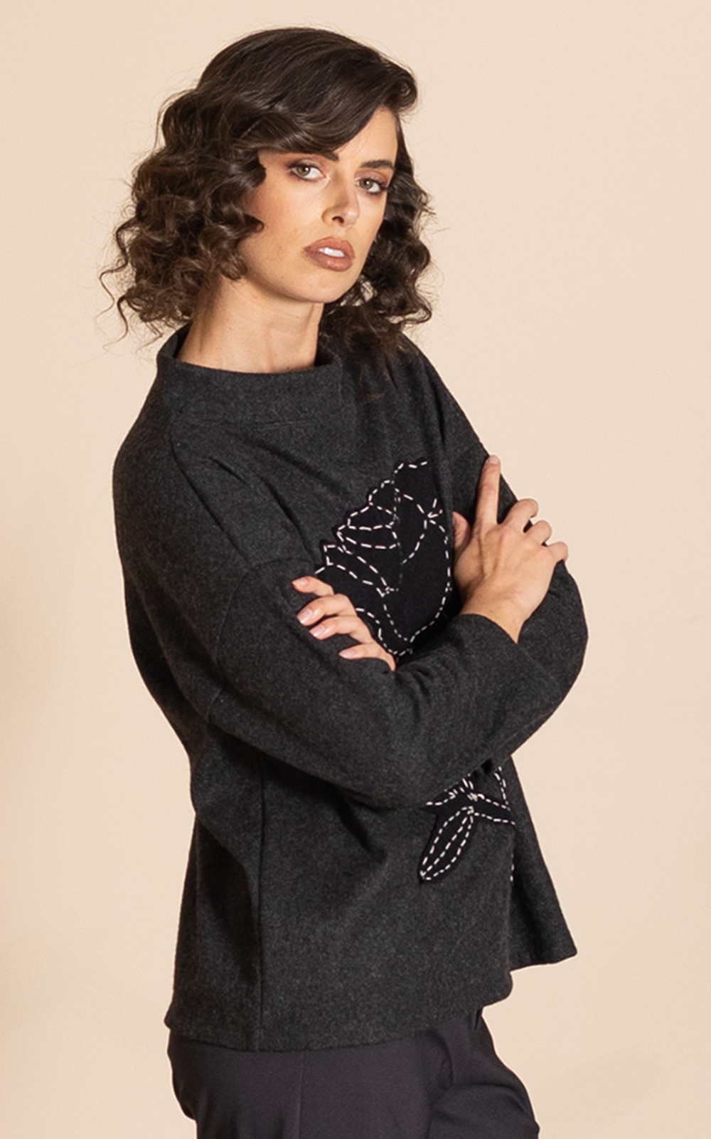 Burmese Rose Box Jumper product photo.