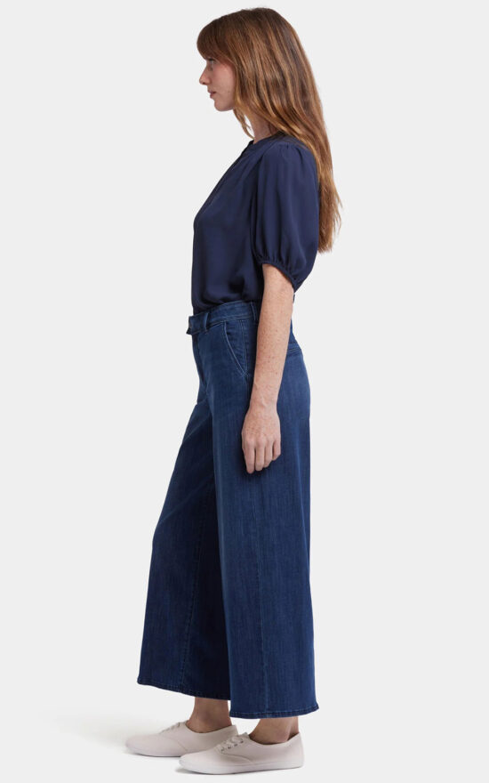 Missy Hi Rise Mona Wide Leg Ankle Trouser Extended Tab product photo.