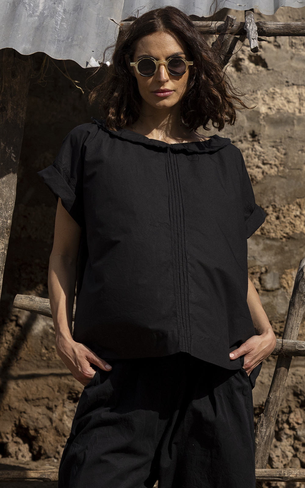 Mia Top Cotton Poplin product photo.