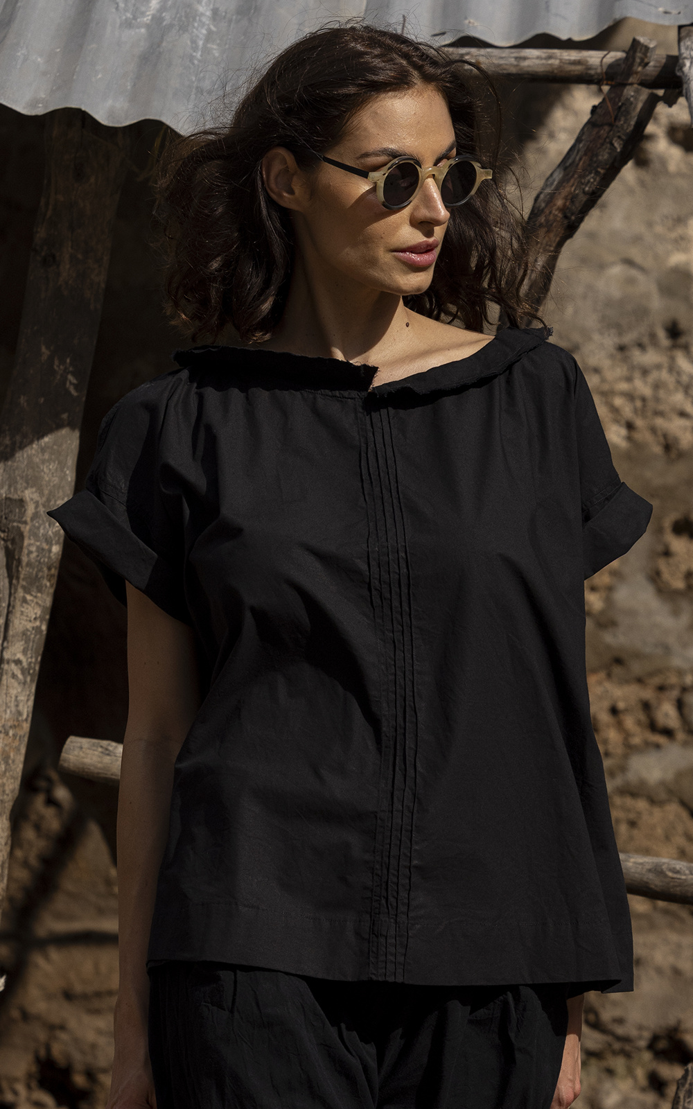 Mia Top Cotton Poplin product photo.