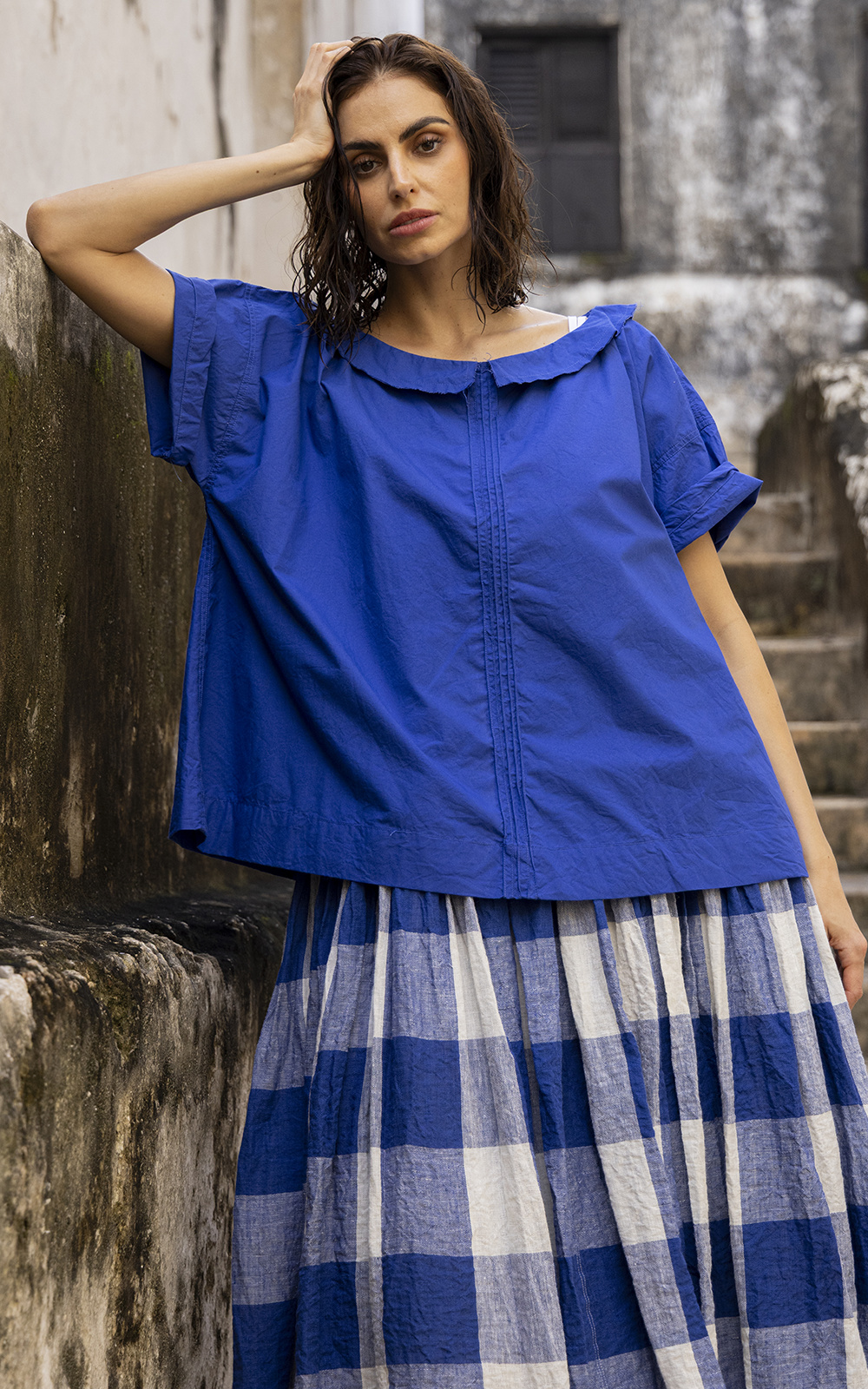 Mia Top Cotton Poplin product photo.