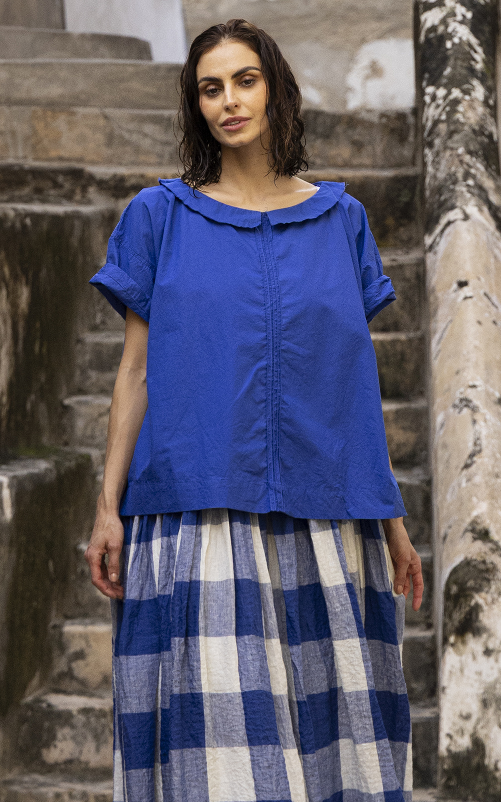 Mia Top Cotton Poplin product photo.