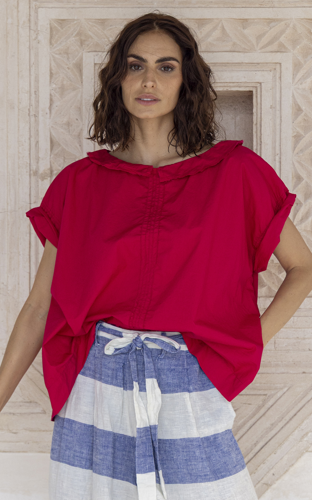 Mia Top Cotton Poplin product photo.
