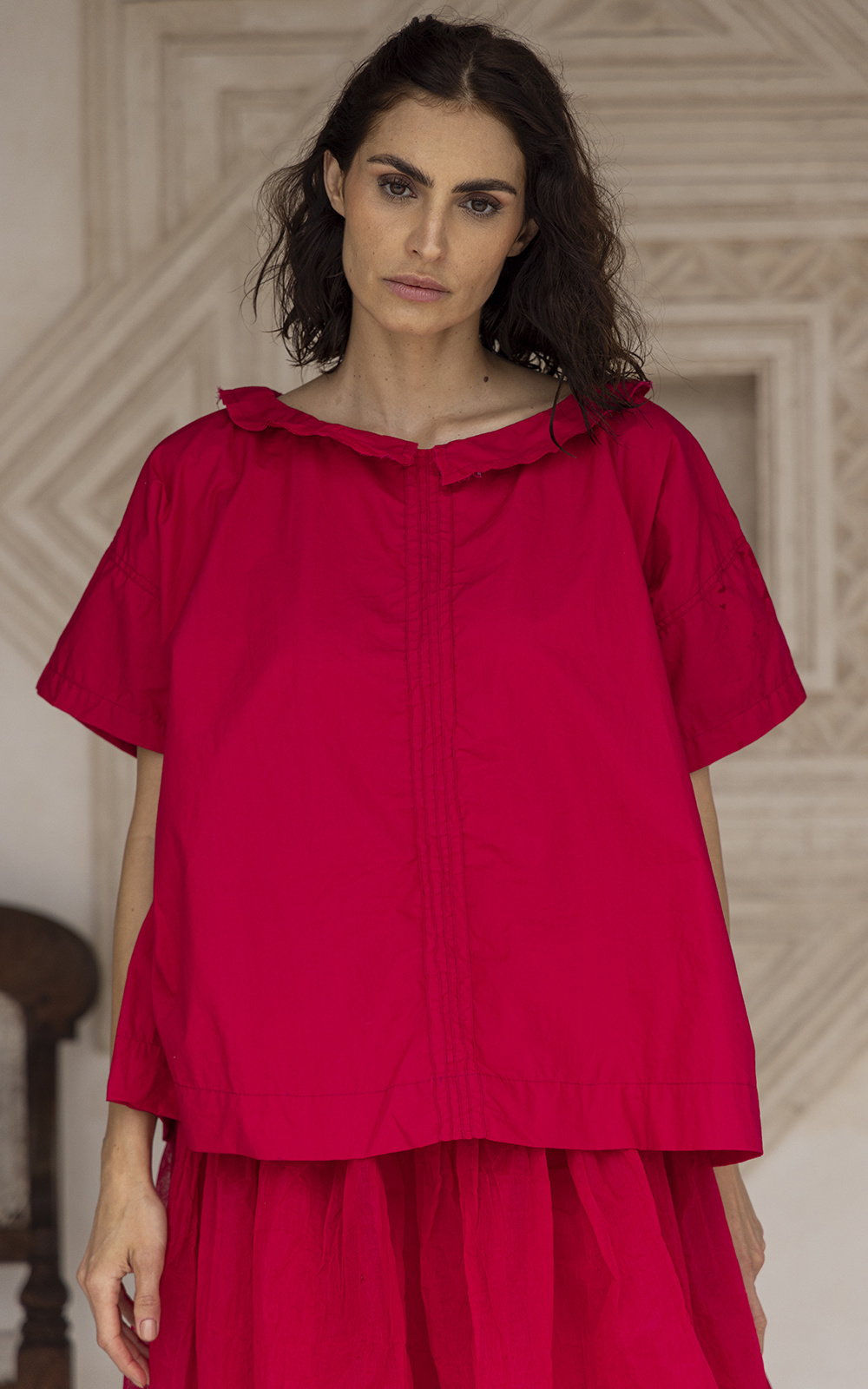 Mia Top Cotton Poplin product photo.