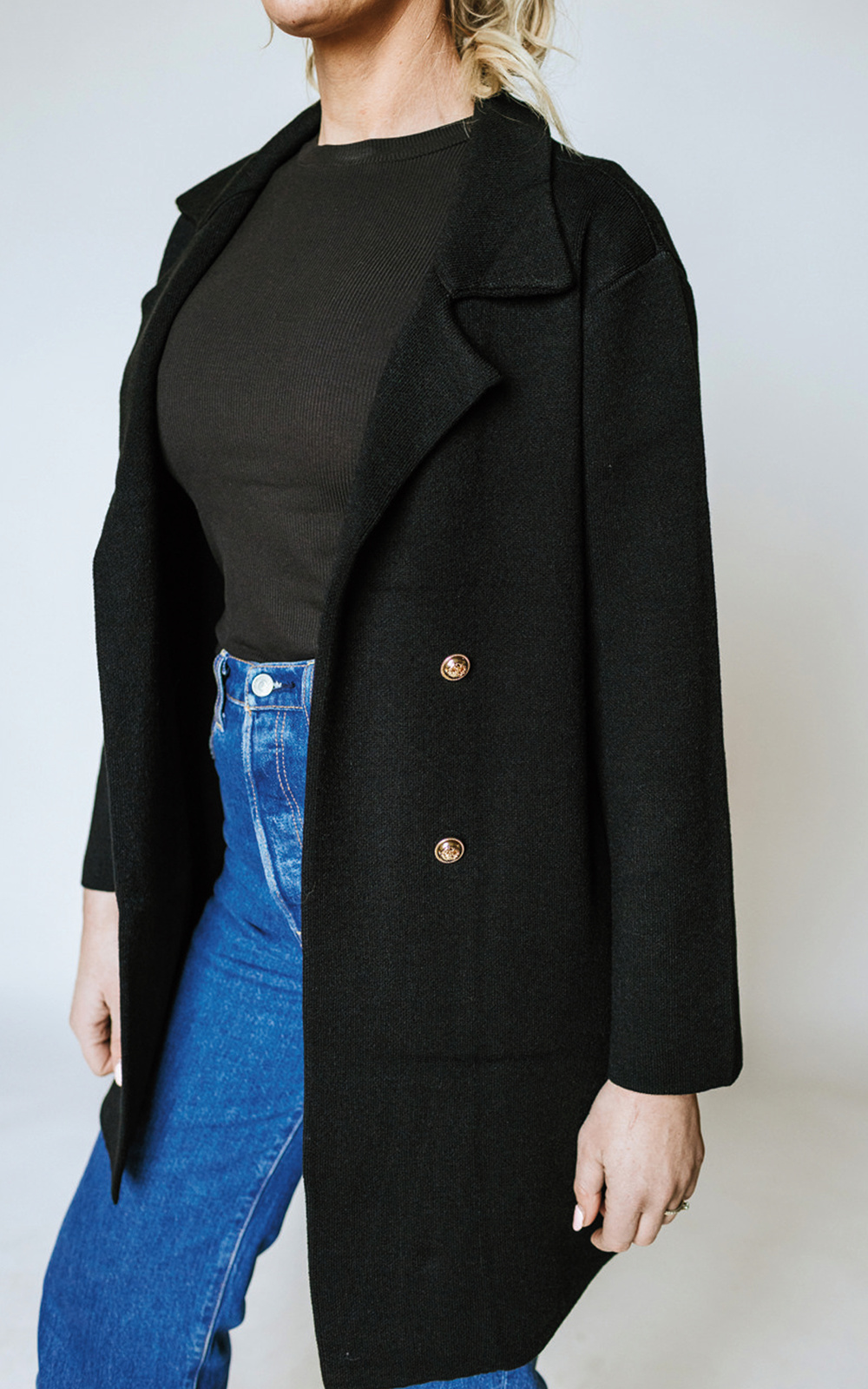 Mila Knit Coat product photo.
