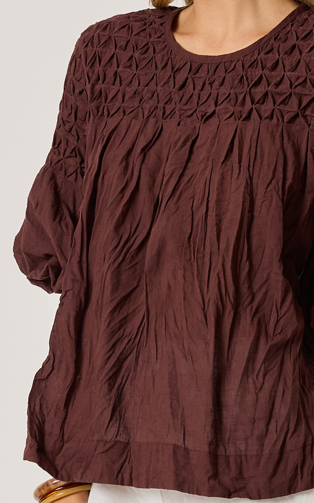 Millie Smocked Top product photo.