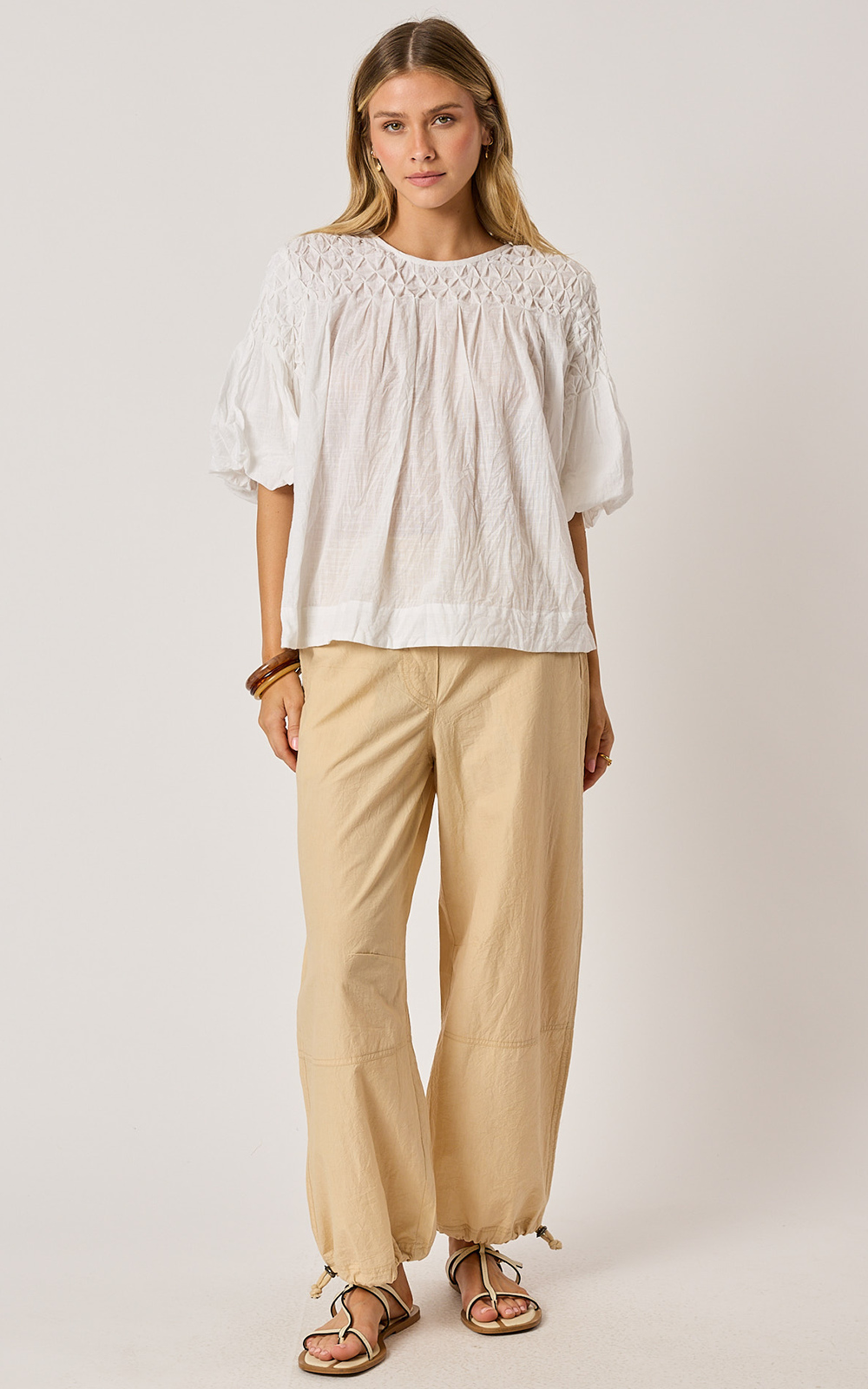 Millie Smocked Top product photo.