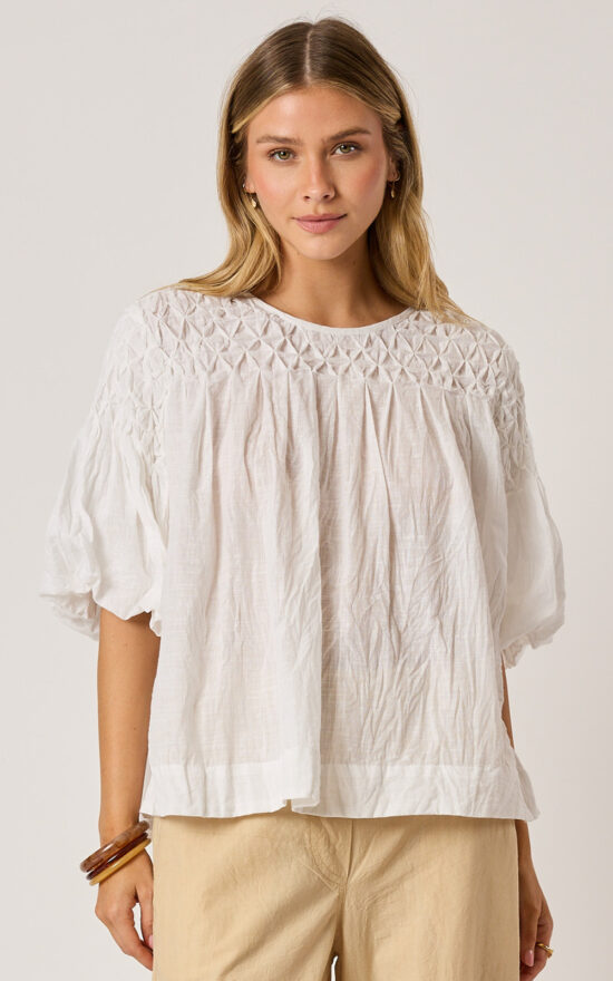Millie Smocked Top product photo.