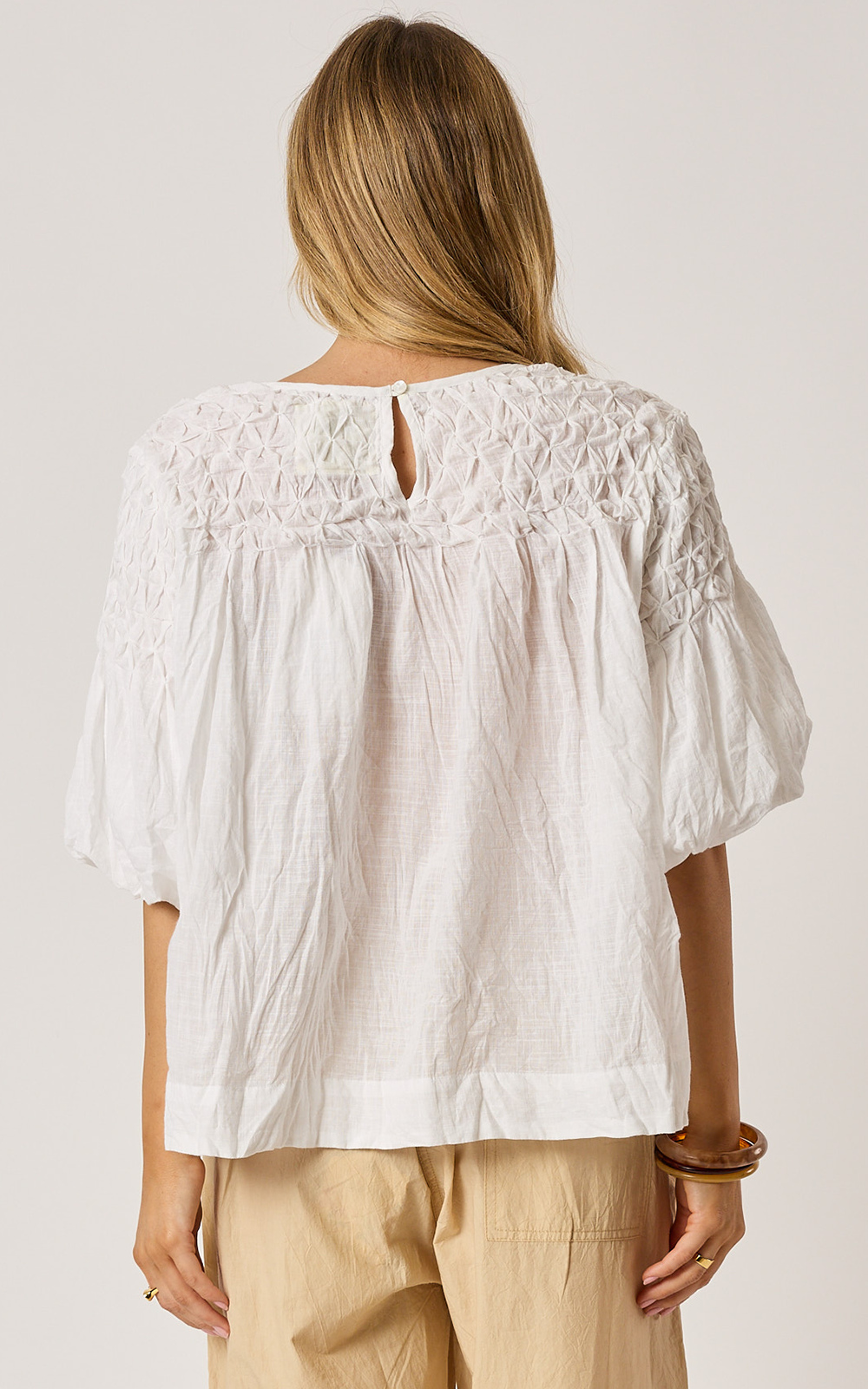 Millie Smocked Top product photo.