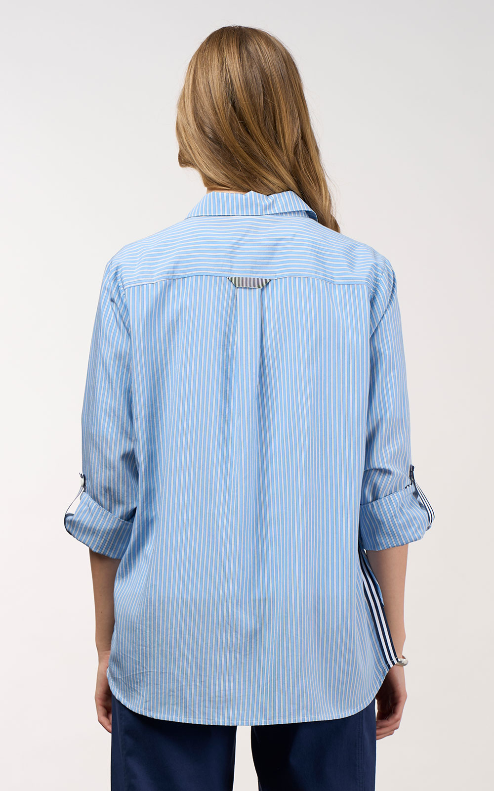 Mixed Media Stripe Shirt product photo.