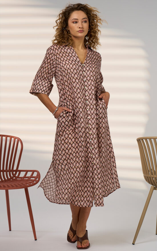 Double Up Shirt Dress product photo.