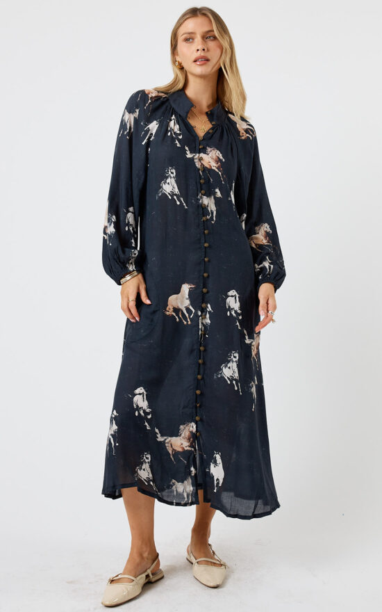 Mustang Buttoned Midi product photo.