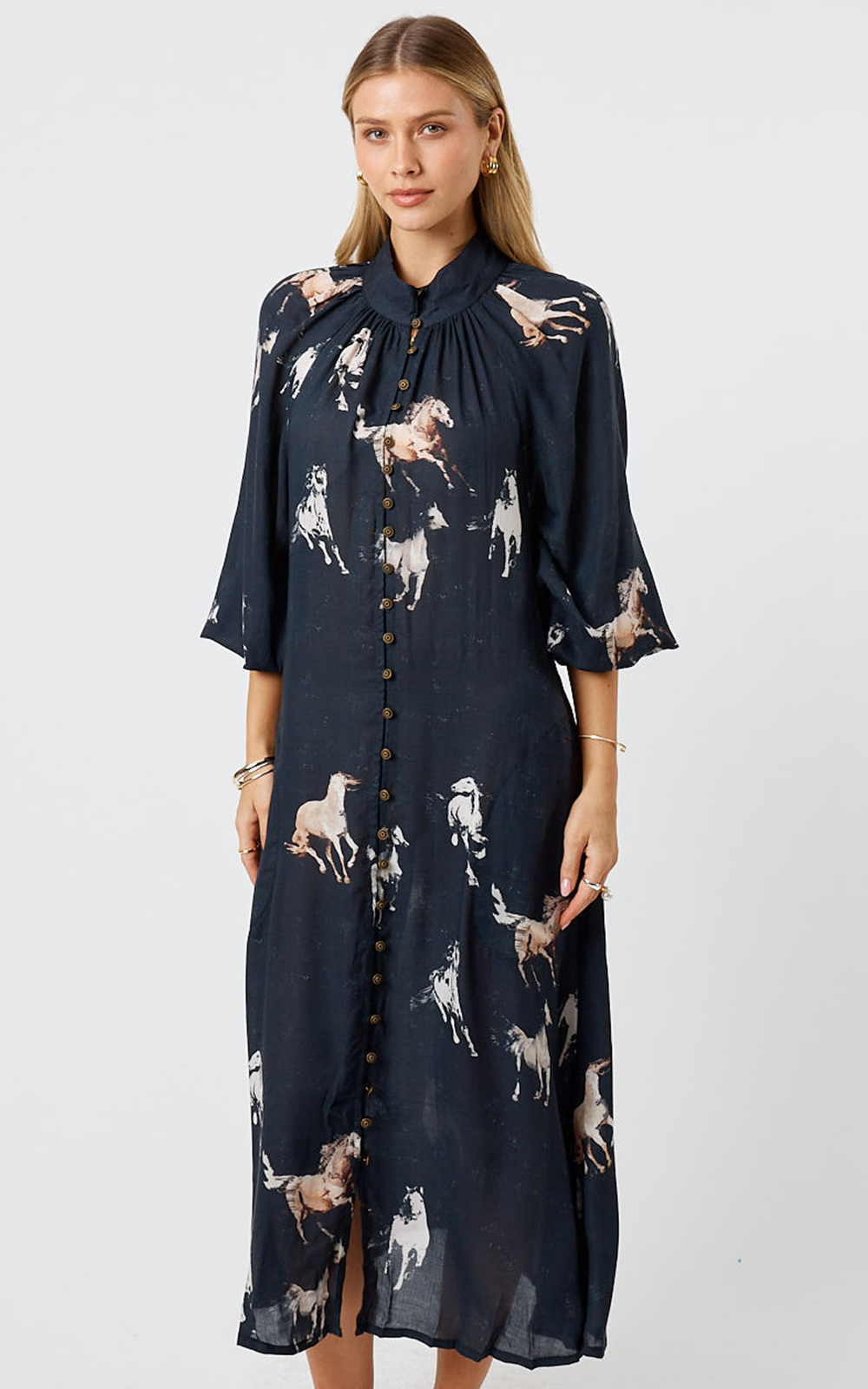 Mustang Buttoned Midi product photo.