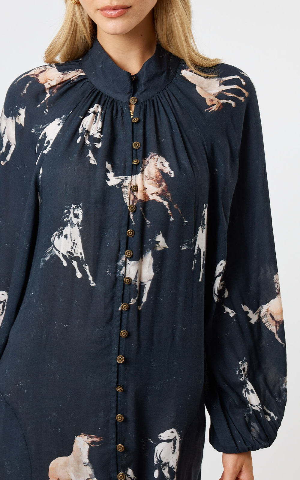 Mustang Buttoned Midi product photo.