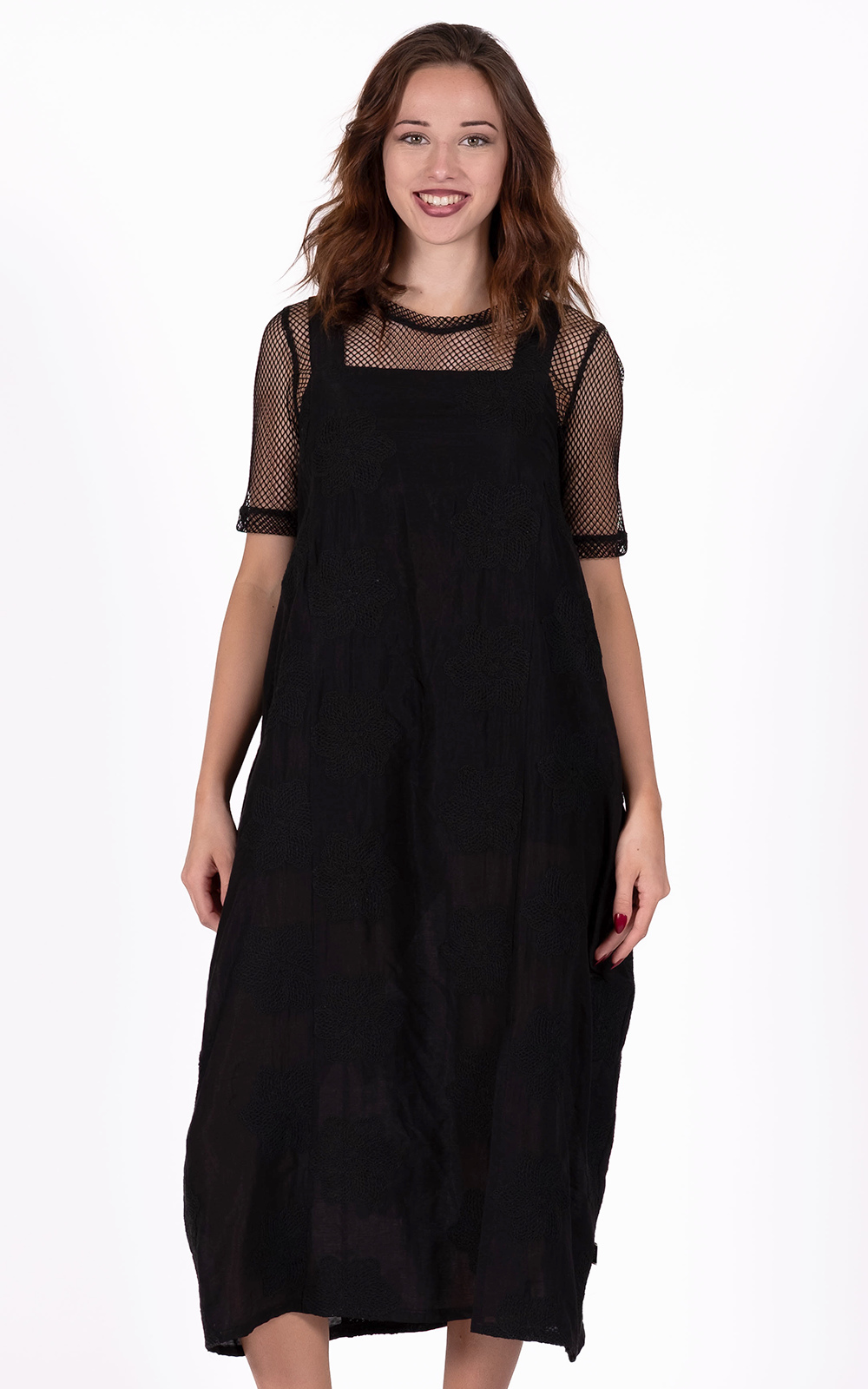 Gathered Strap Dress product photo.