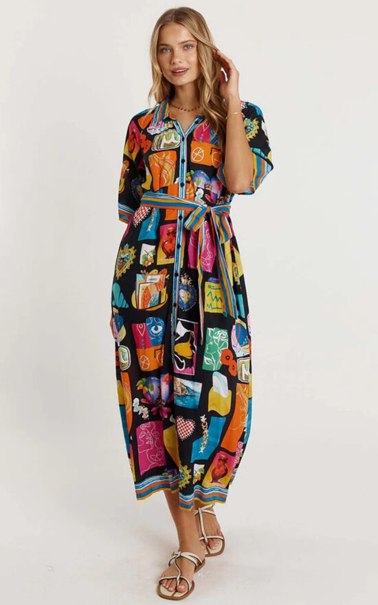 Odette Button Midi product photo.