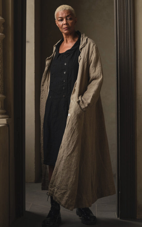 Olivier Coat Raw Linen product photo.