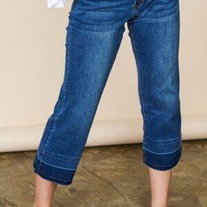 Cropped Straight Leg Jean - Frayed Hem