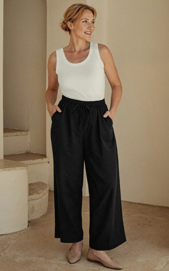 Breezy Linen Relaxed Pant product photo.