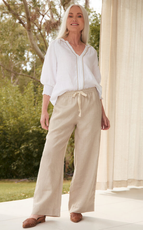 Breezy Linen Relaxed Pant product photo.