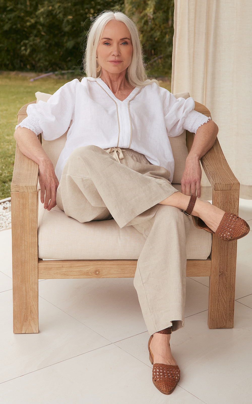 Breezy Linen Relaxed Pant product photo.