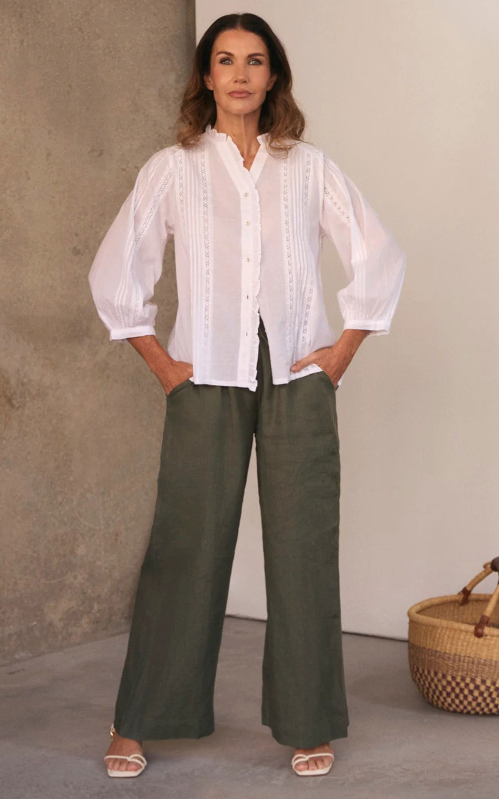 Breezy Linen Relaxed Pant product photo.
