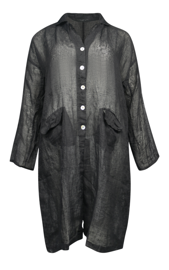 Piaf Coat In Gauze Linen product photo.