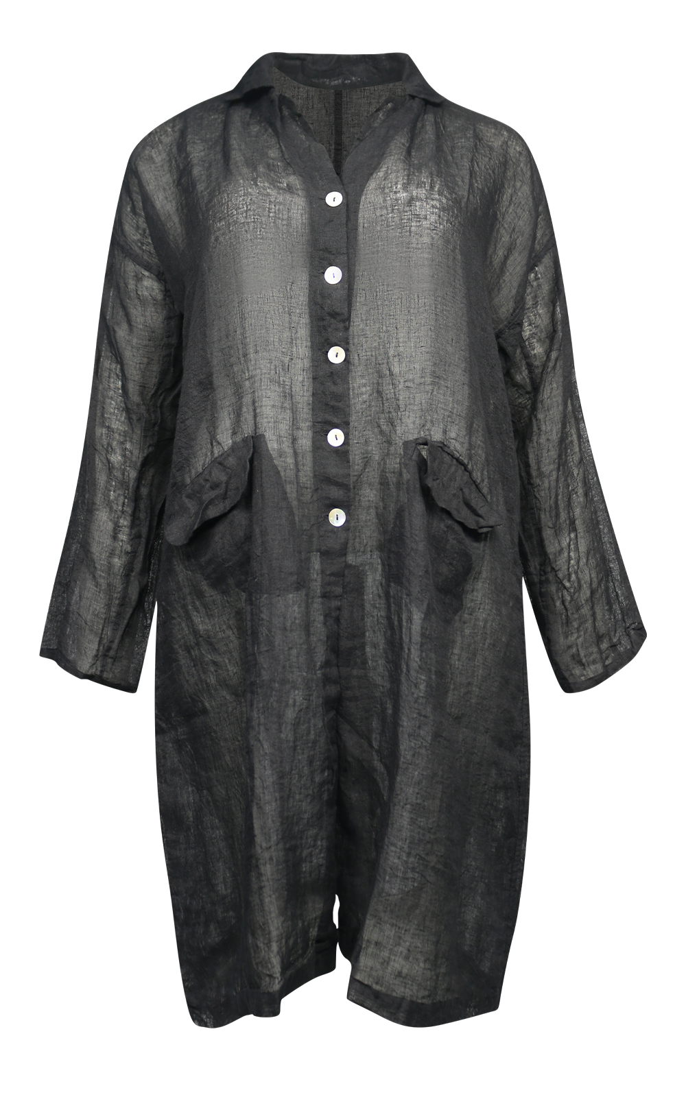 Piaf Coat In Gauze Linen product photo.