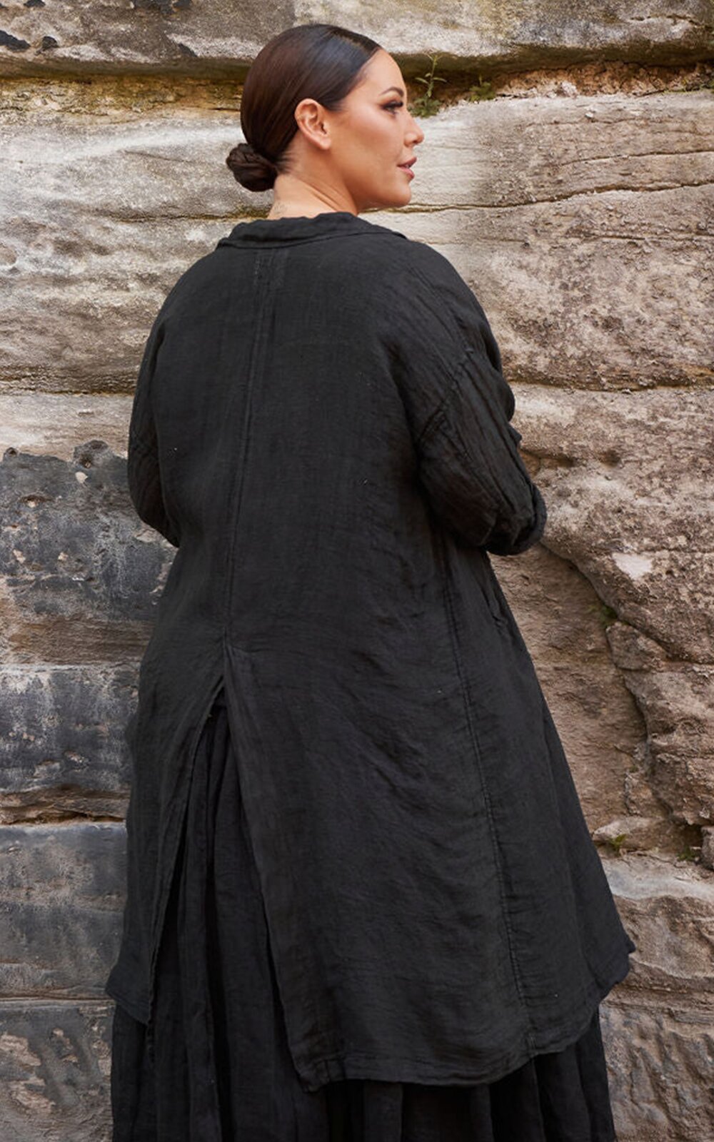 Piaf Coat In Gauze Linen product photo.