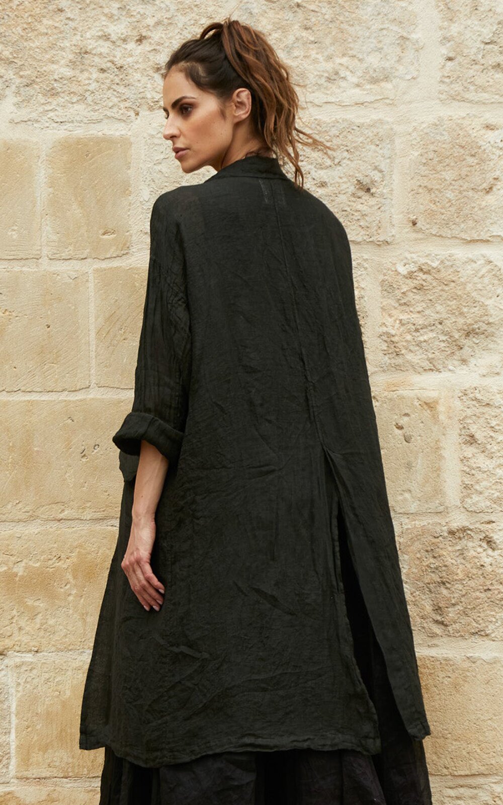 Piaf Coat In Gauze Linen product photo.