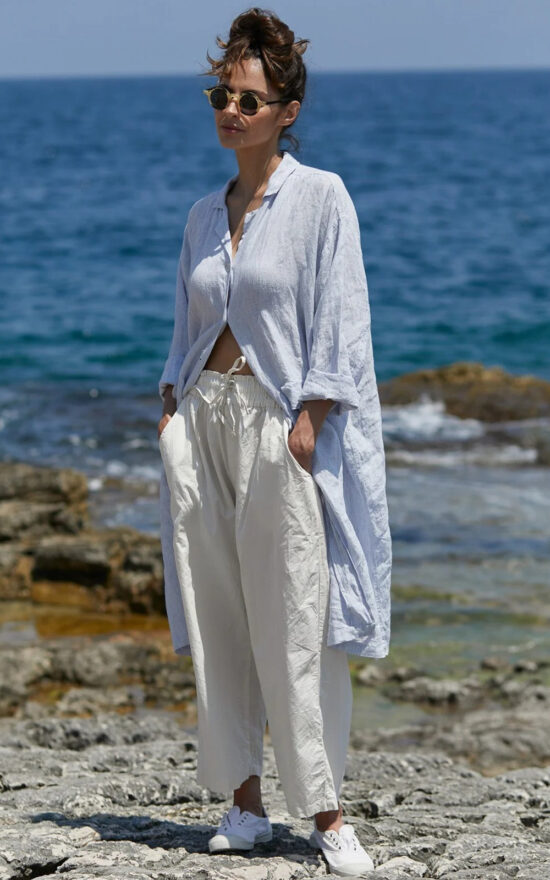 Piaf Coat In Linen product photo.