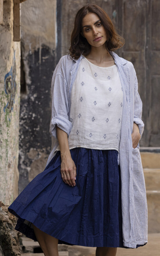 Piaf Coat In Linen product photo.
