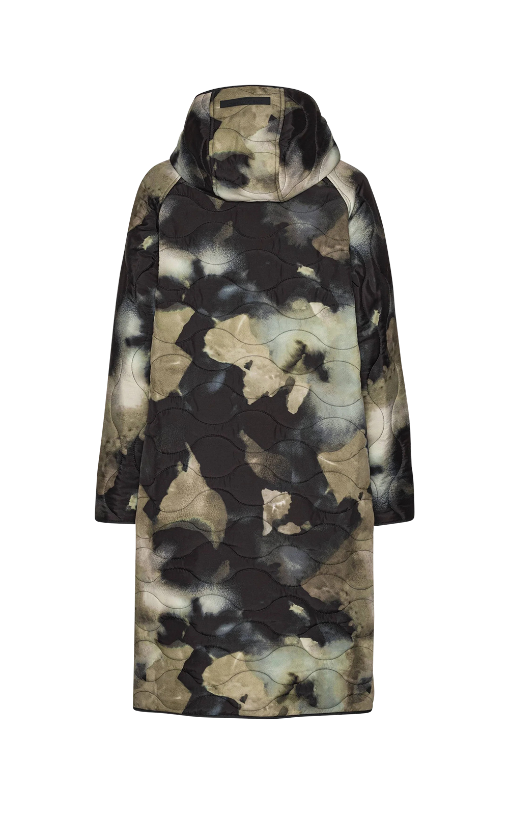 Quilted Hooded Jacket Long product photo.