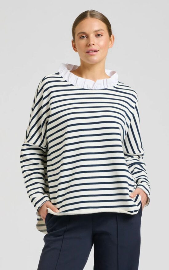 Raw Frill Neck Sweatshirt product photo.