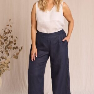 Camille Wide Leg Pant In Linen