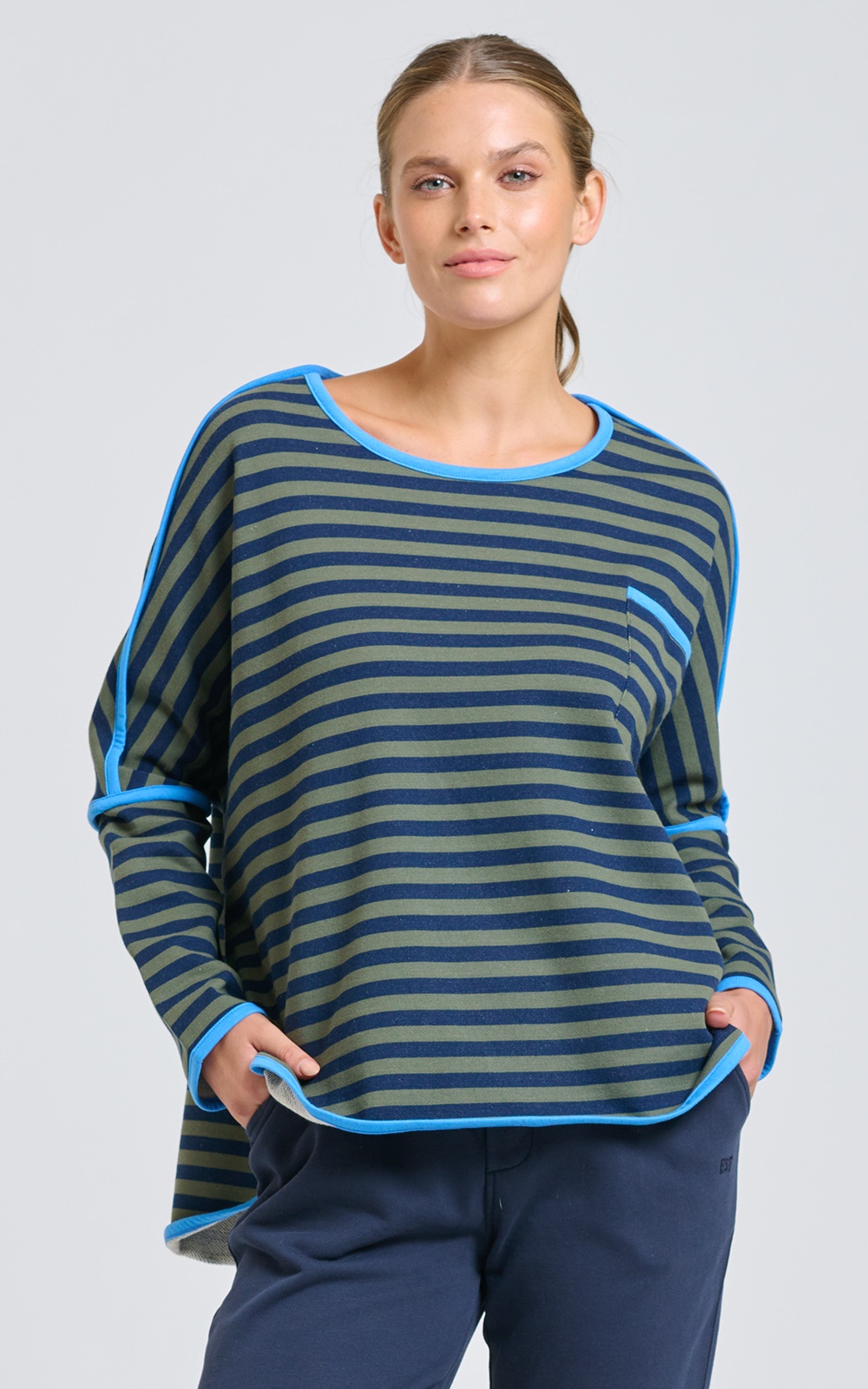 Ringer Sweatshirt product photo.