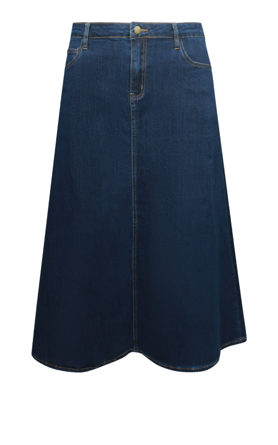Denim A-Line Skirt product photo.