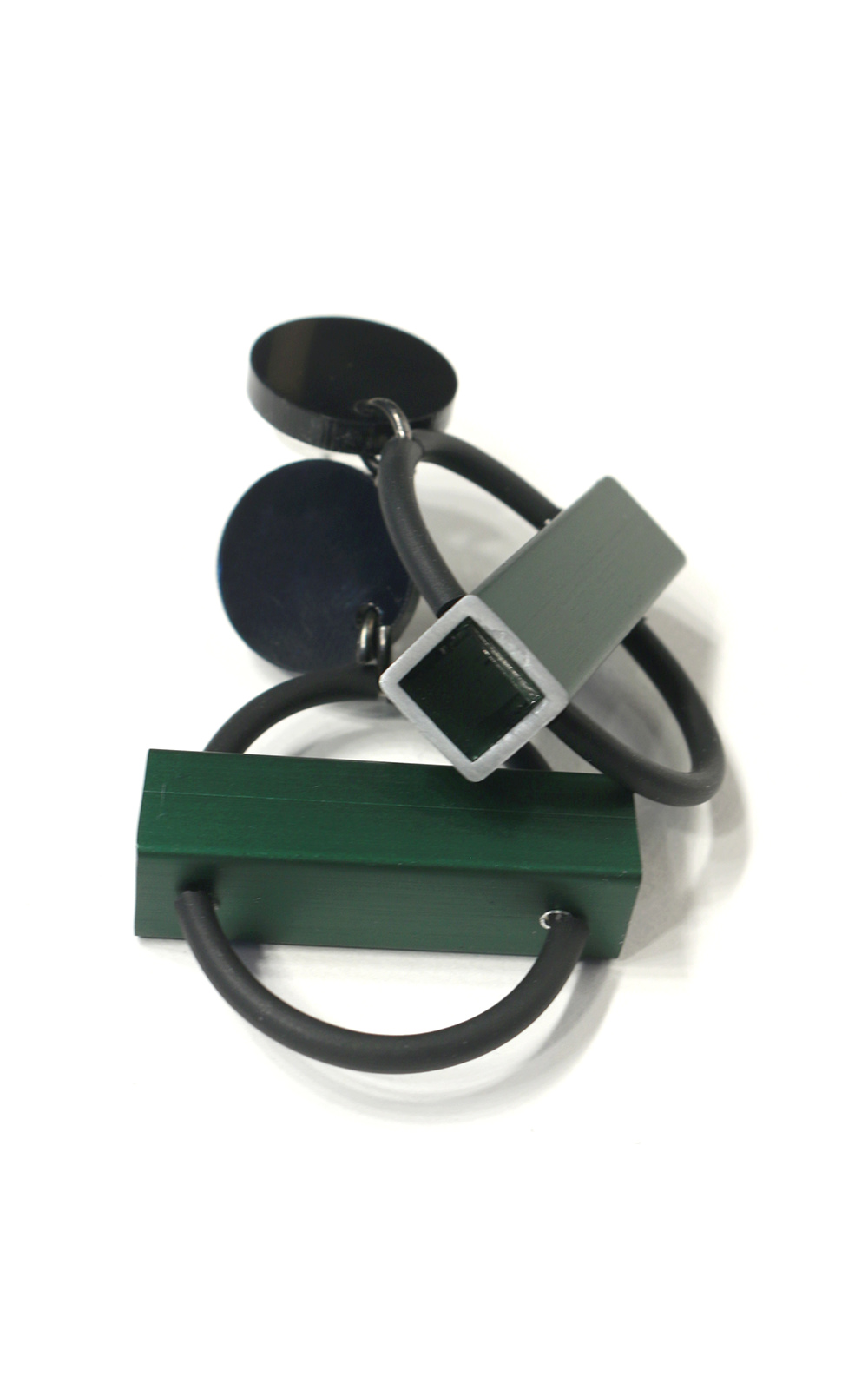 Mini Circle Square Tube Earrings product photo.